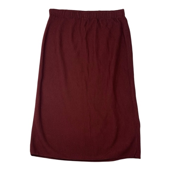 Blue Fish Women's 2 2x 22 red Rust knit midi skirt USA cottage